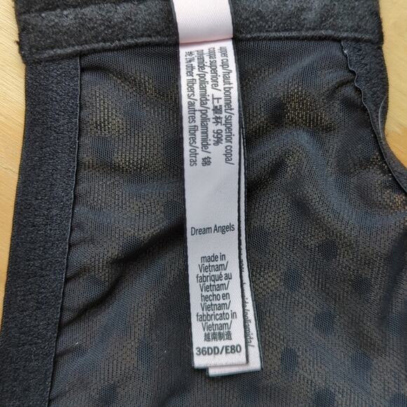 Victoria's Secret Dream Angels V Cut Corset Bra Black Lace Underwire - Size 36DD - Picture 7 of 7